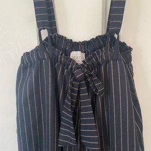 Wide leg suspender pant
